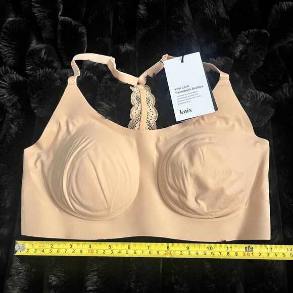 Knix lace racerback bra, warm sand, size M+ NWT - Picture 3 of 3